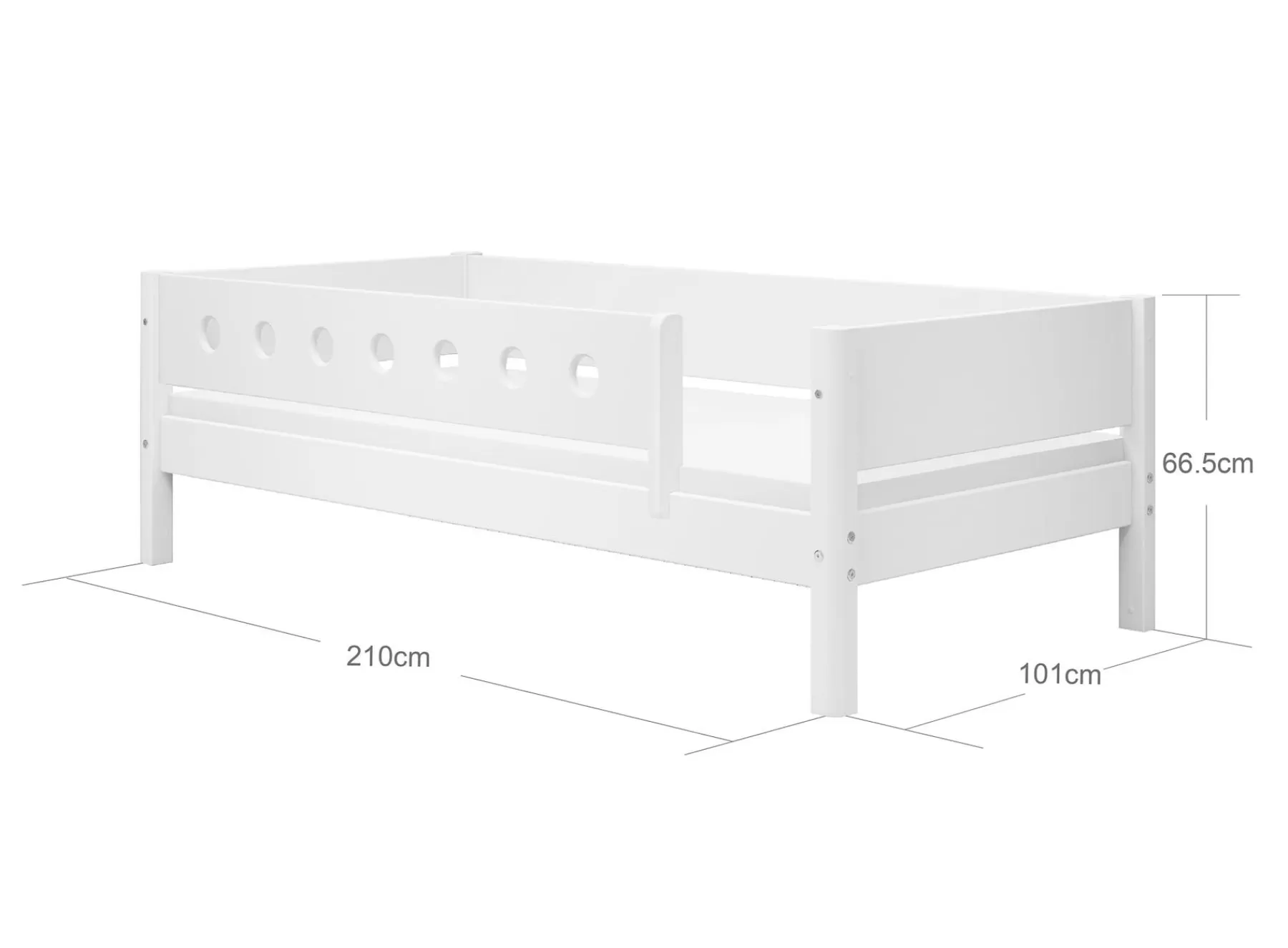 FLEXA Cama individual con barrera de seguridad^ Camas Individuales