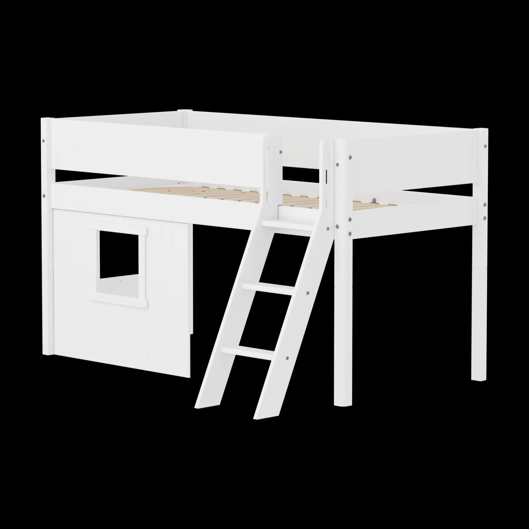 FLEXA Cama media-alta, escalera inclinada y frontales de cama para casa del árbol^ Camas Media-altas