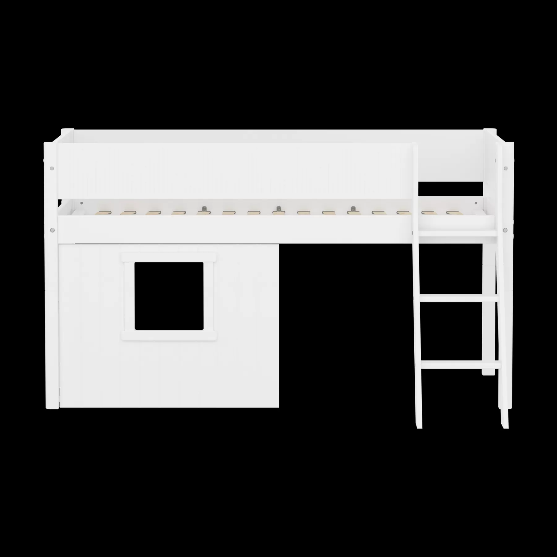 FLEXA Cama media-alta, escalera inclinada y frontales de cama para casa del árbol^ Camas Media-altas