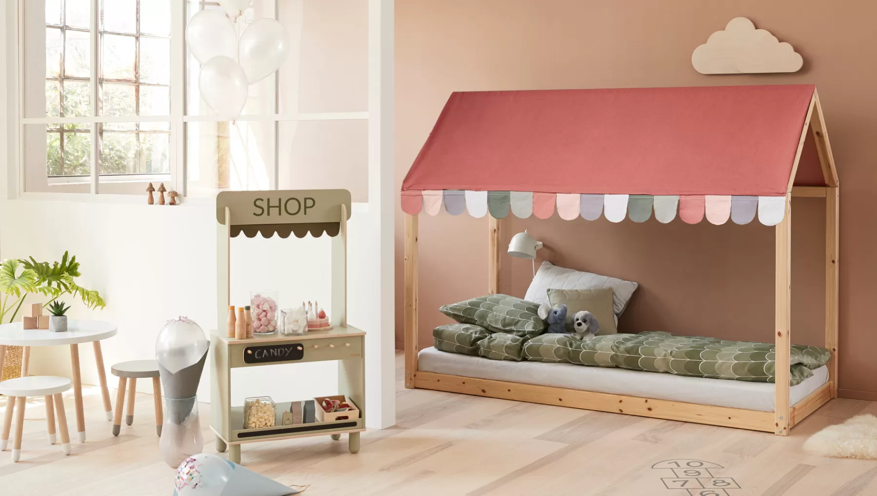FLEXA COTTAGE tejado, Misty Rose, 90x200^ Piezas De Cama De Casa