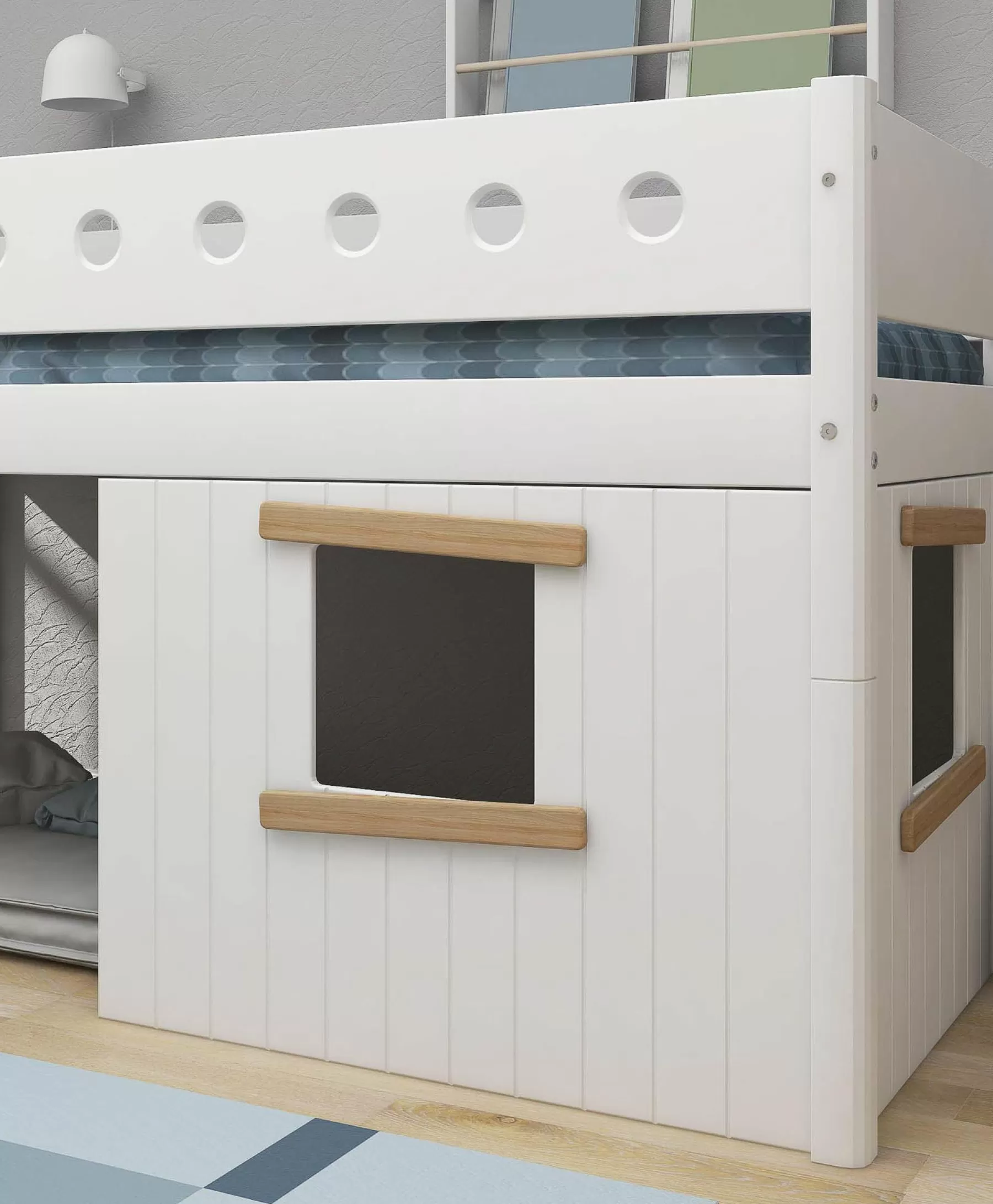 FLEXA Frontales de cama para casa del árbol, marco de roble^ Piezas De Cama De Casa