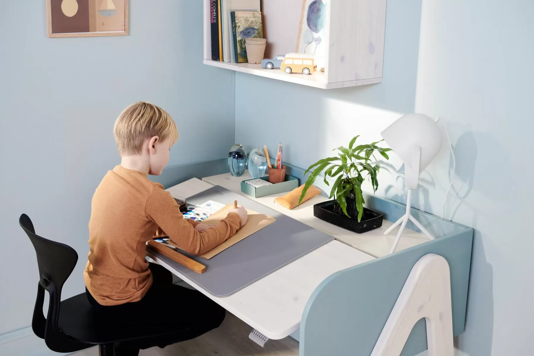 FLEXA STUDY Protector de escritorio, Dark Montain Grey, 66x43 cm^ Accesorios De Escritorio